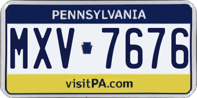 PA license plate MXV7676