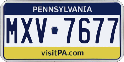 PA license plate MXV7677