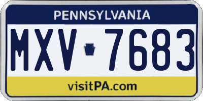 PA license plate MXV7683