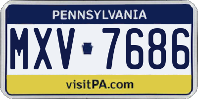 PA license plate MXV7686