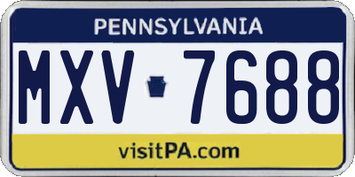 PA license plate MXV7688