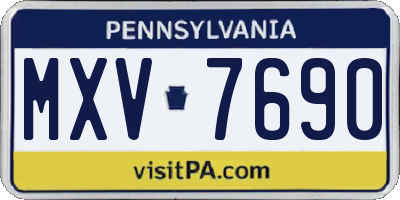 PA license plate MXV7690