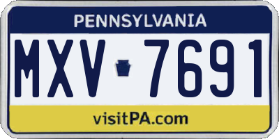 PA license plate MXV7691