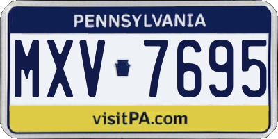 PA license plate MXV7695