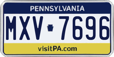PA license plate MXV7696