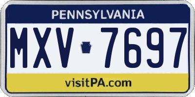 PA license plate MXV7697