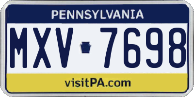 PA license plate MXV7698