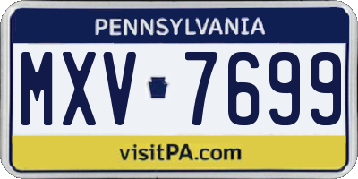 PA license plate MXV7699