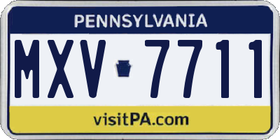 PA license plate MXV7711