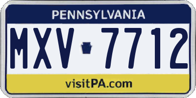 PA license plate MXV7712