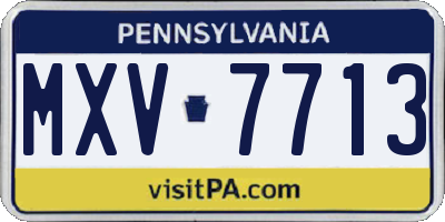 PA license plate MXV7713