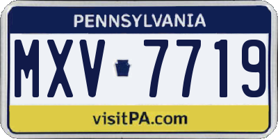PA license plate MXV7719