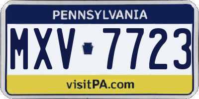 PA license plate MXV7723