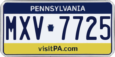 PA license plate MXV7725