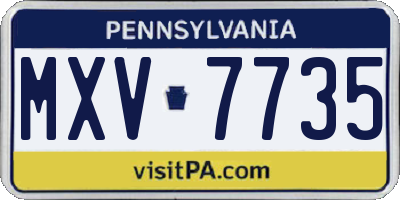 PA license plate MXV7735
