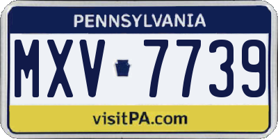 PA license plate MXV7739