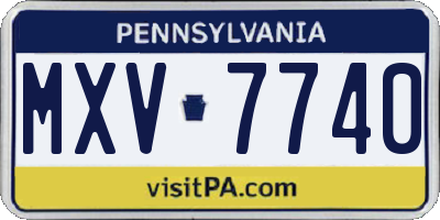 PA license plate MXV7740