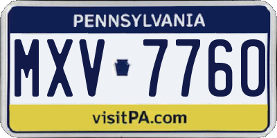 PA license plate MXV7760