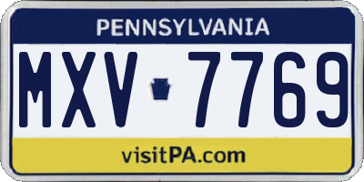 PA license plate MXV7769