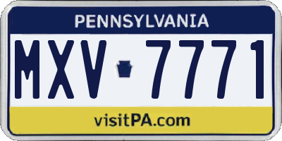 PA license plate MXV7771