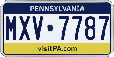 PA license plate MXV7787