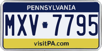PA license plate MXV7795
