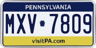 PA license plate MXV7809