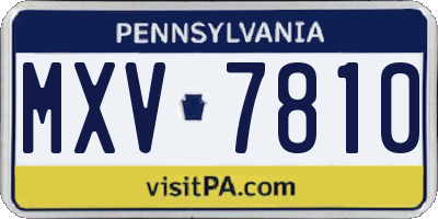 PA license plate MXV7810