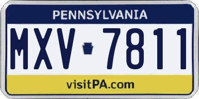 PA license plate MXV7811