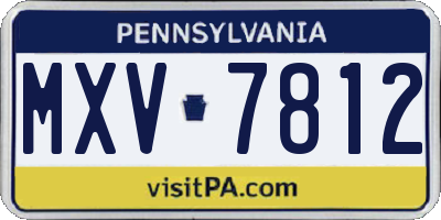 PA license plate MXV7812