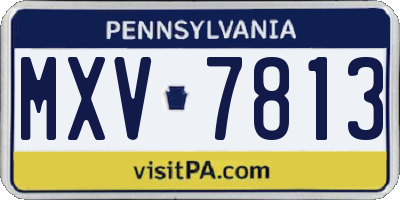 PA license plate MXV7813
