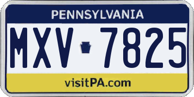 PA license plate MXV7825