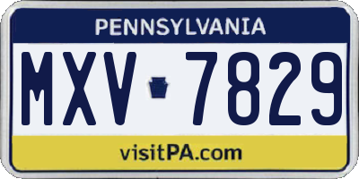 PA license plate MXV7829