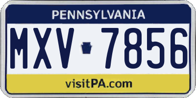PA license plate MXV7856