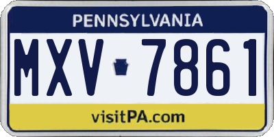 PA license plate MXV7861