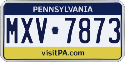 PA license plate MXV7873
