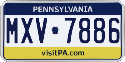 PA license plate MXV7886