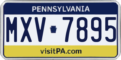 PA license plate MXV7895
