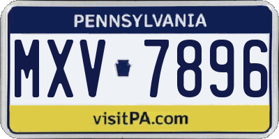 PA license plate MXV7896