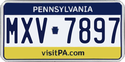 PA license plate MXV7897