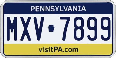PA license plate MXV7899