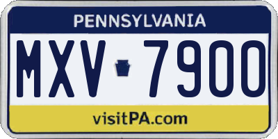 PA license plate MXV7900
