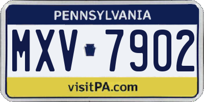 PA license plate MXV7902