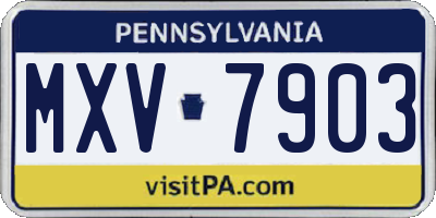 PA license plate MXV7903
