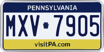 PA license plate MXV7905