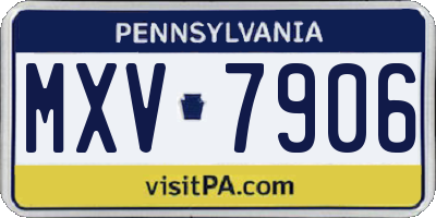 PA license plate MXV7906
