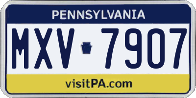PA license plate MXV7907