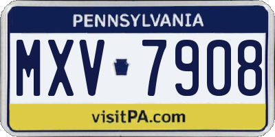 PA license plate MXV7908