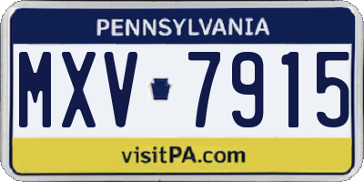 PA license plate MXV7915