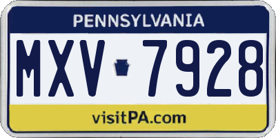 PA license plate MXV7928